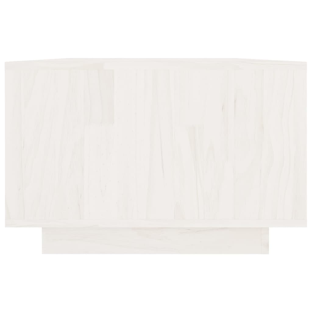vidaXL Stolik kawowy, biały, 110x50x33,5 cm, lite drewno sosnowe