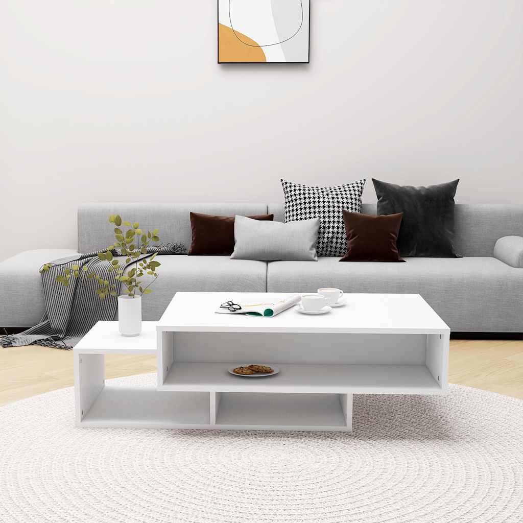 vidaXL Stolik kawowy, biały, 105x55x32 cm, materiał drewnopochodny