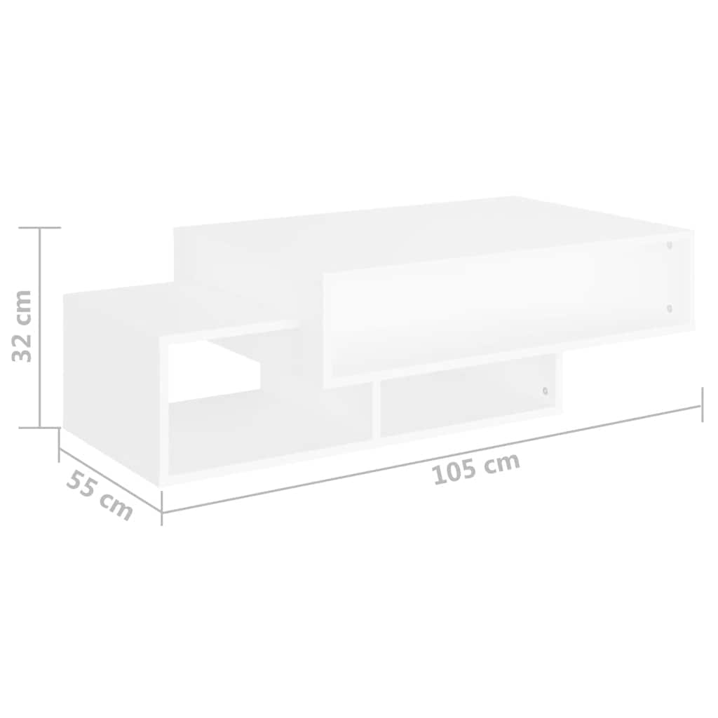 vidaXL Stolik kawowy, biały, 105x55x32 cm, materiał drewnopochodny
