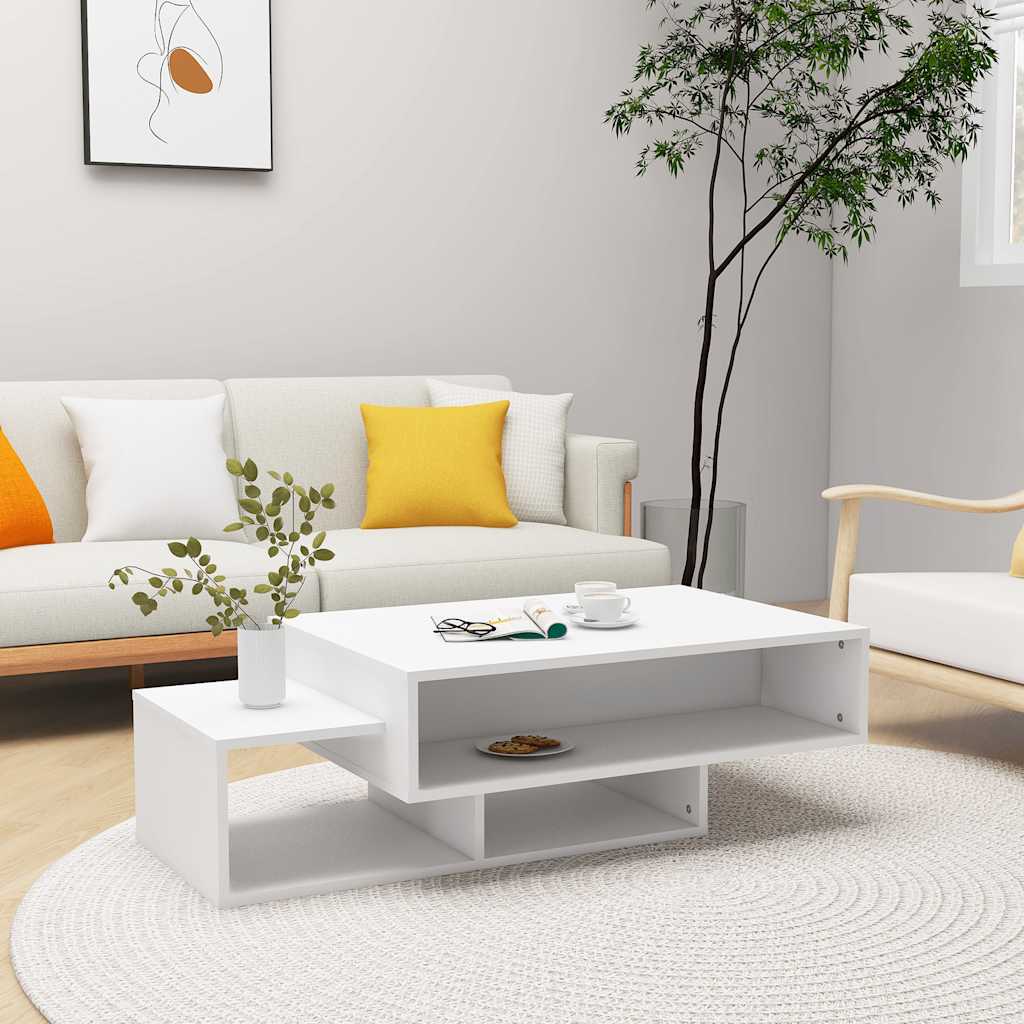 vidaXL Stolik kawowy, biały, 105x55x32 cm, materiał drewnopochodny