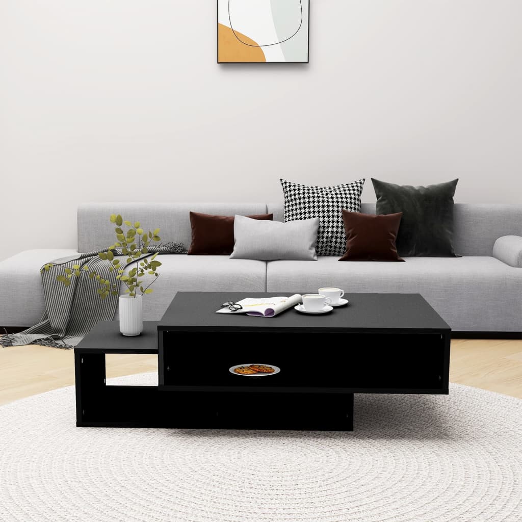vidaXL Stolik kawowy, czarny, 105x55x32 cm, materiał drewnopochodny