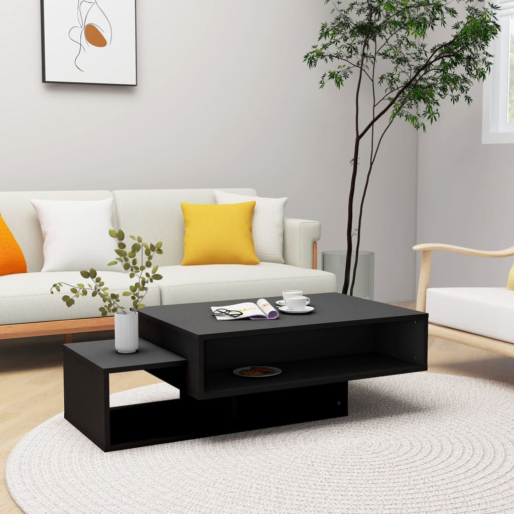 vidaXL Stolik kawowy, czarny, 105x55x32 cm, materiał drewnopochodny
