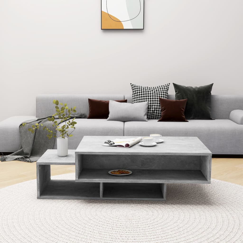 vidaXL Stolik kawowy, szarość betonu, 105x55x32 cm