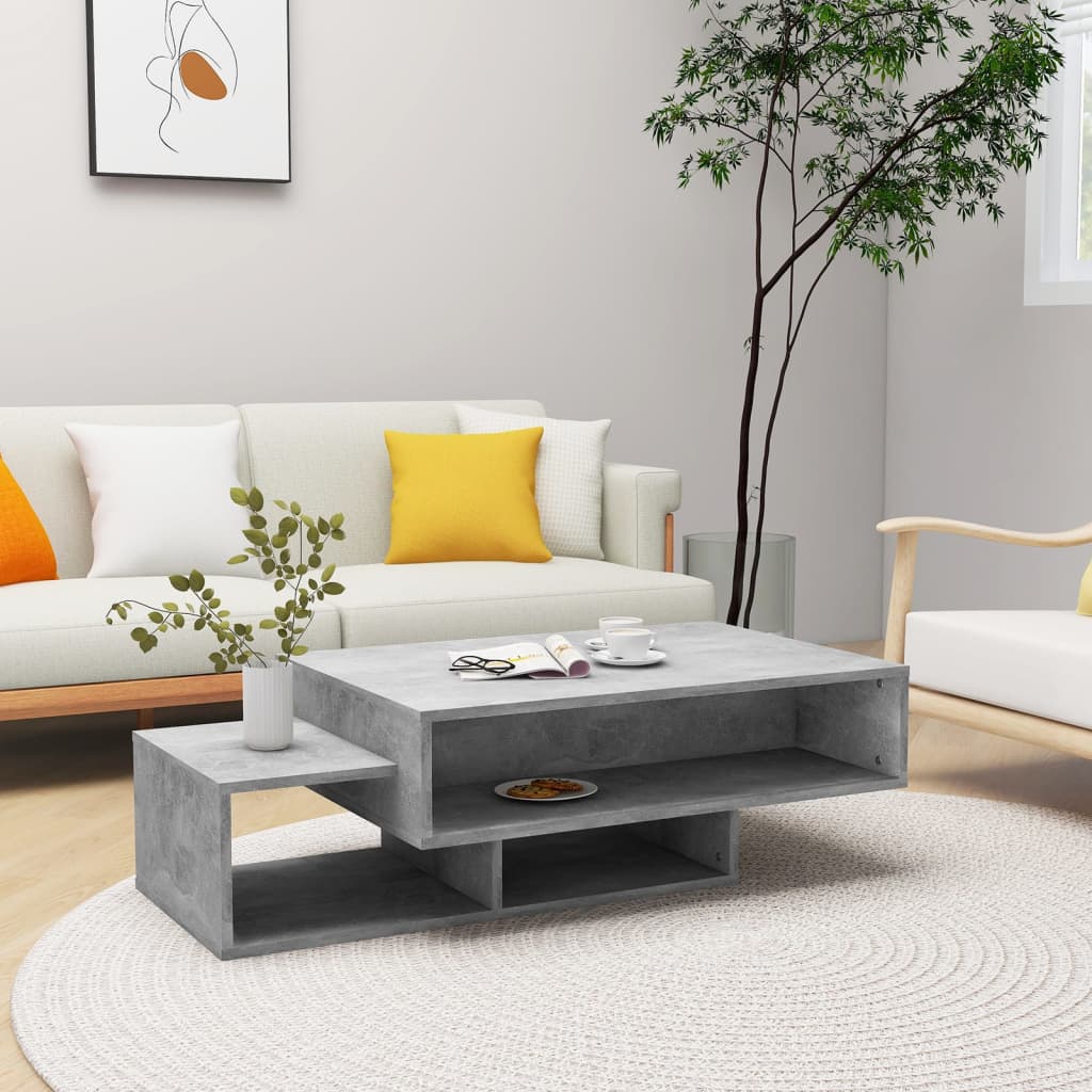 vidaXL Stolik kawowy, szarość betonu, 105x55x32 cm