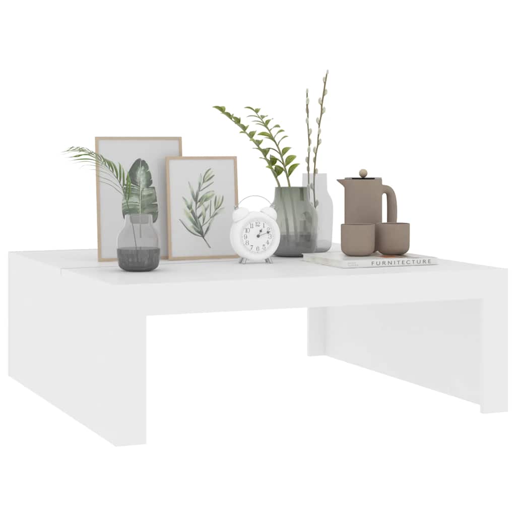 vidaXL Stolik kawowy, biały, 100x100x35 cm, materiał drewnopochodny