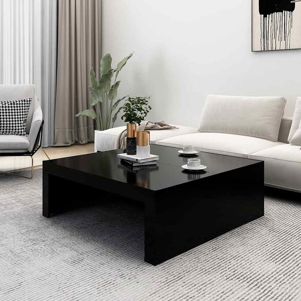 vidaXL Stolik kawowy, czarny, 100x100x35 cm, materiał drewnopochodny
