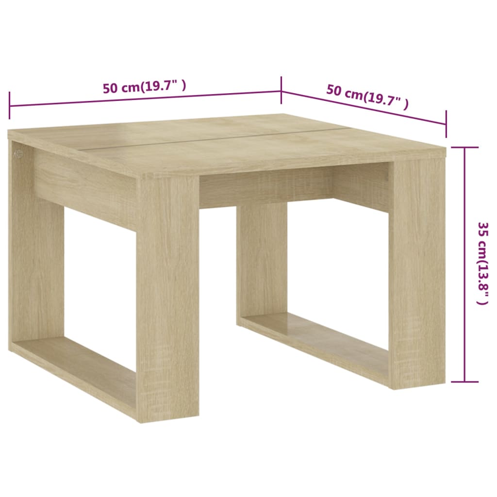 vidaXL Stolik boczny, dąb sonoma, 50x50x35 cm, materiał drewnopochodny