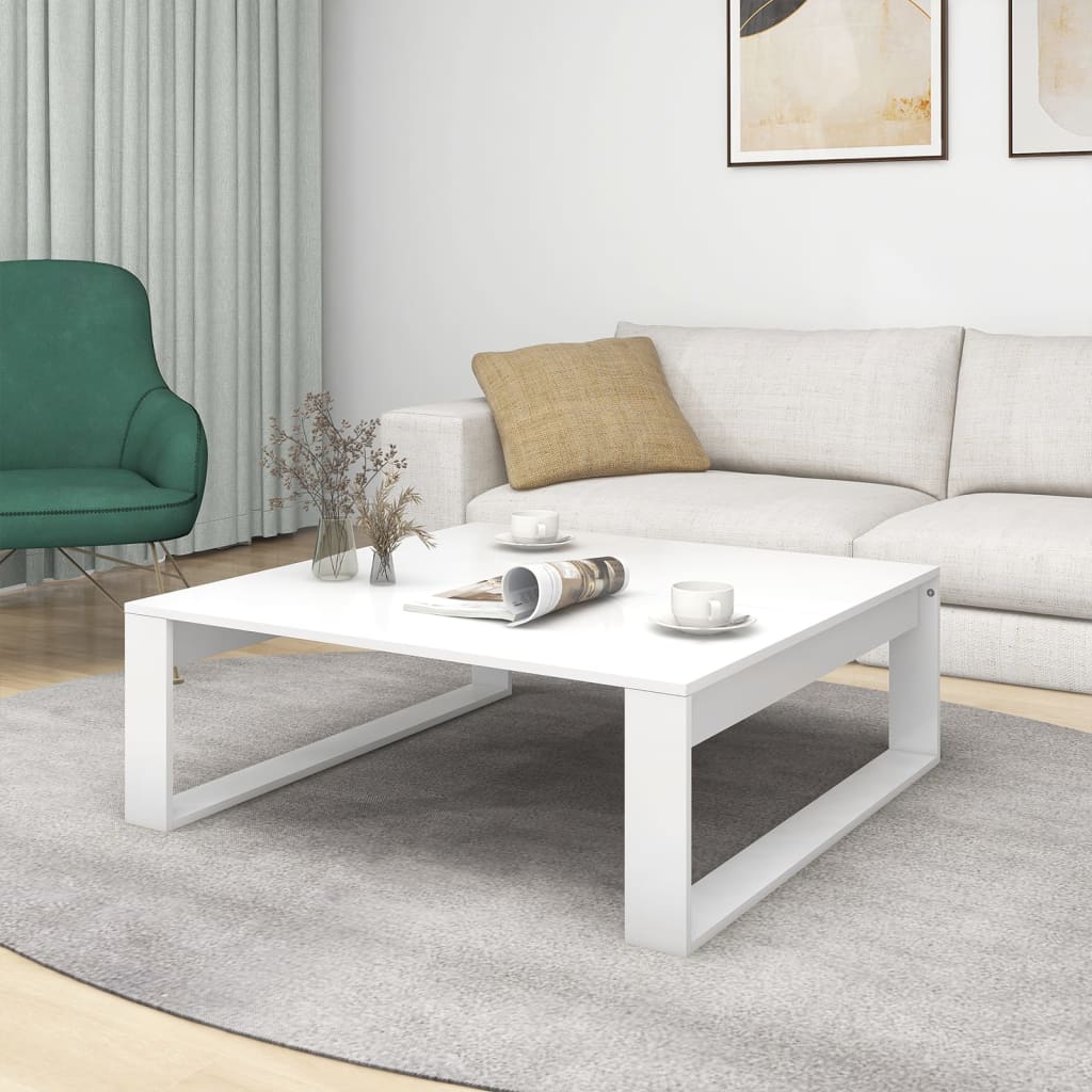 vidaXL Stolik kawowy, biały, 100x100x35 cm, materiał drewnopochodny