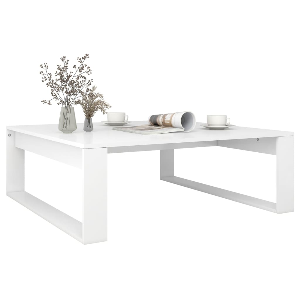 vidaXL Stolik kawowy, biały, 100x100x35 cm, materiał drewnopochodny
