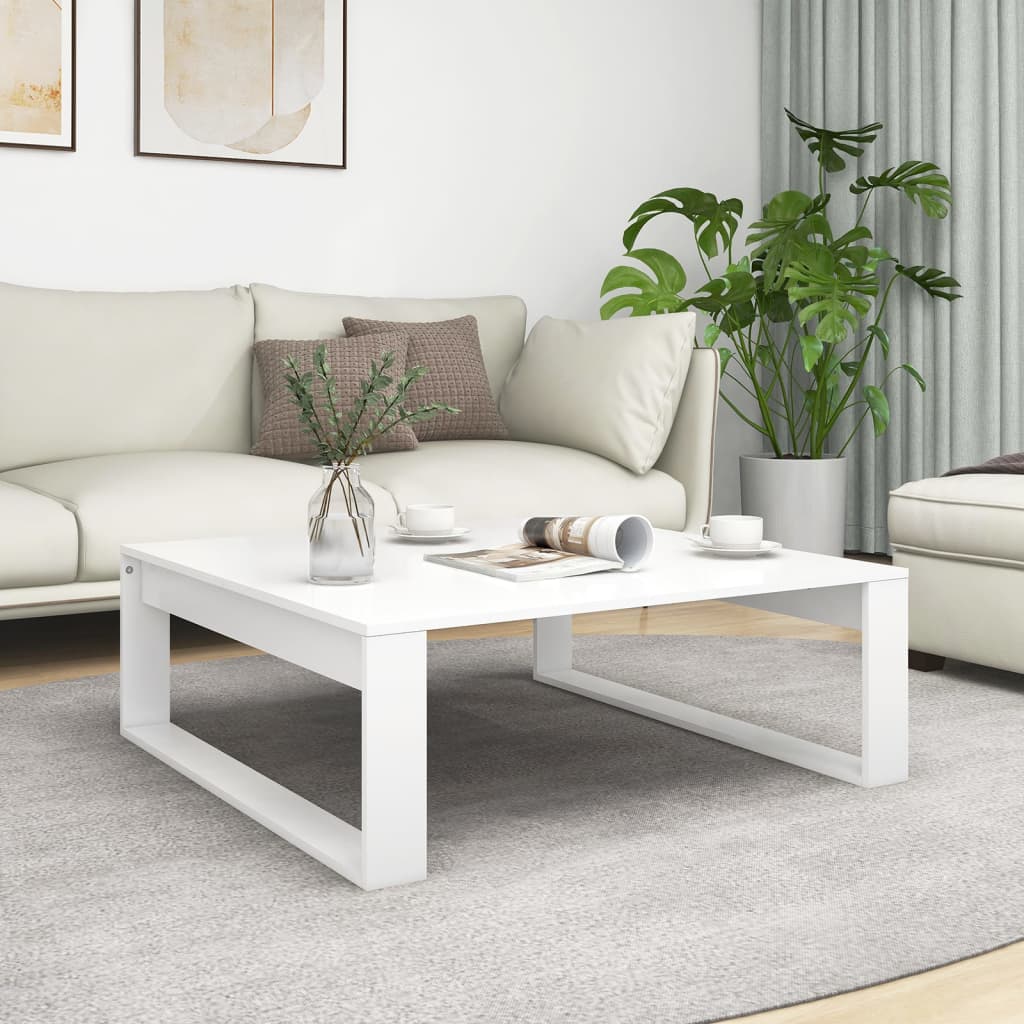 vidaXL Stolik kawowy, biały, 100x100x35 cm, materiał drewnopochodny