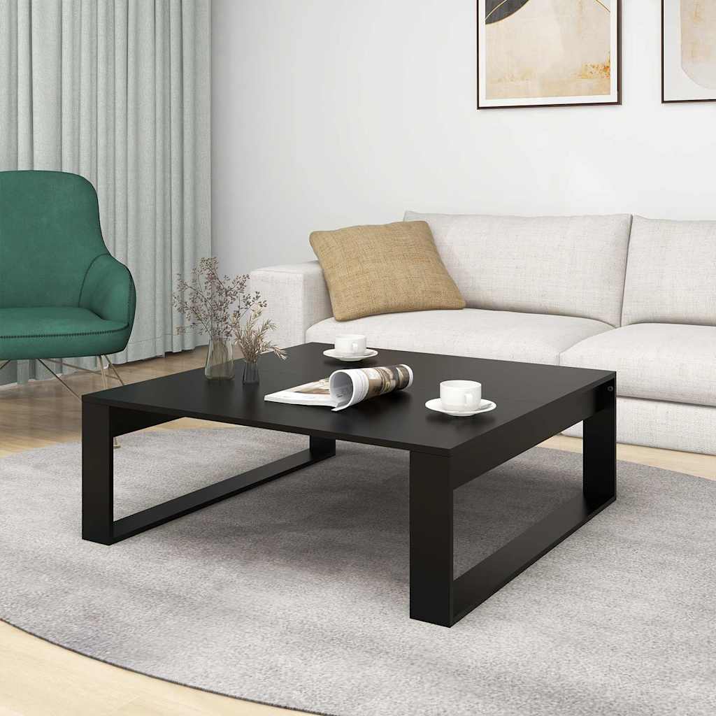 vidaXL Stolik kawowy, czarny, 100x100x35 cm, materiał drewnopochodny