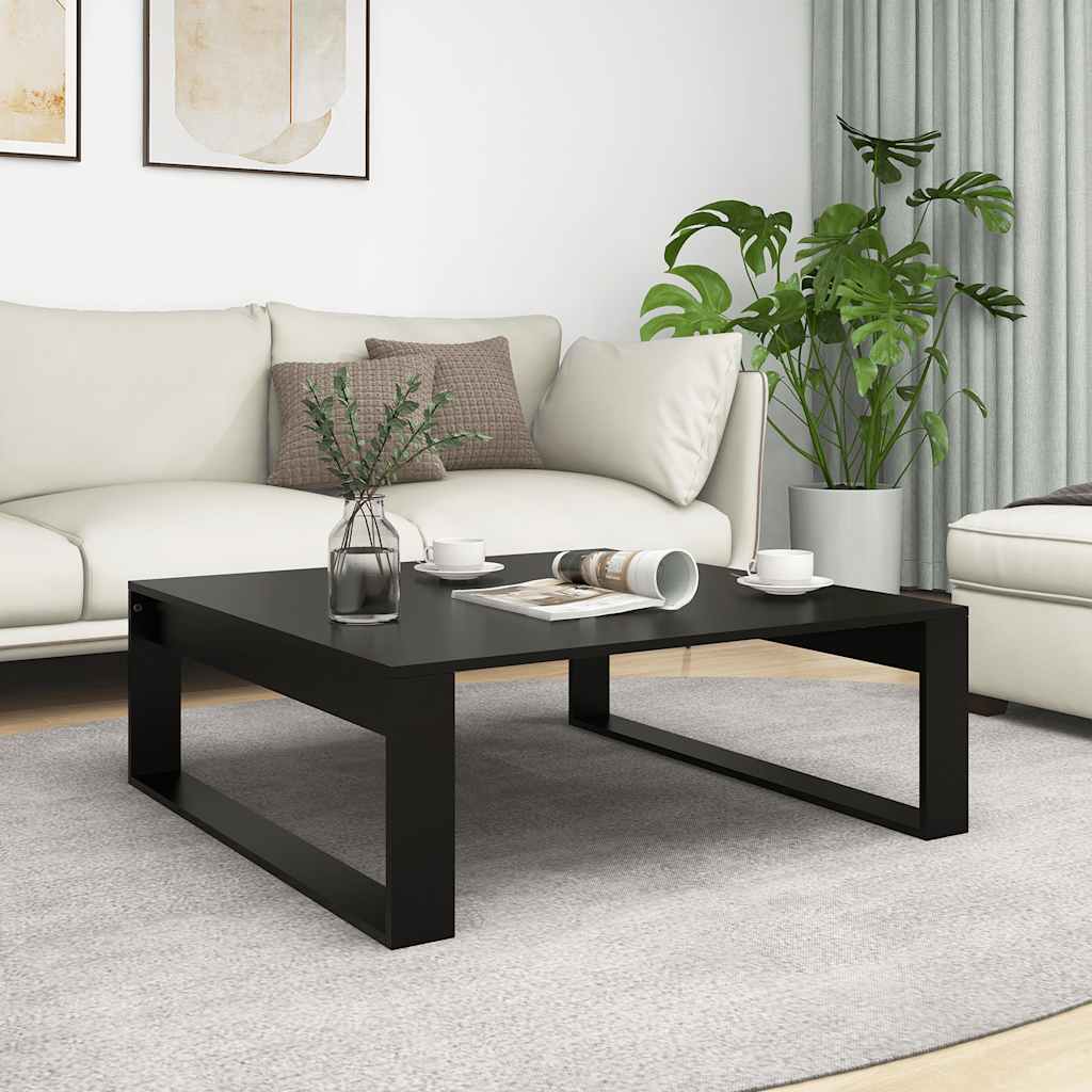 vidaXL Stolik kawowy, czarny, 100x100x35 cm, materiał drewnopochodny