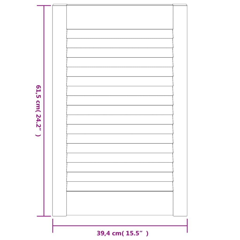 vidaXL Drzwi żaluzjowe do szafki, 4 szt., 61,5x39,4 cm, drewno sosnowe