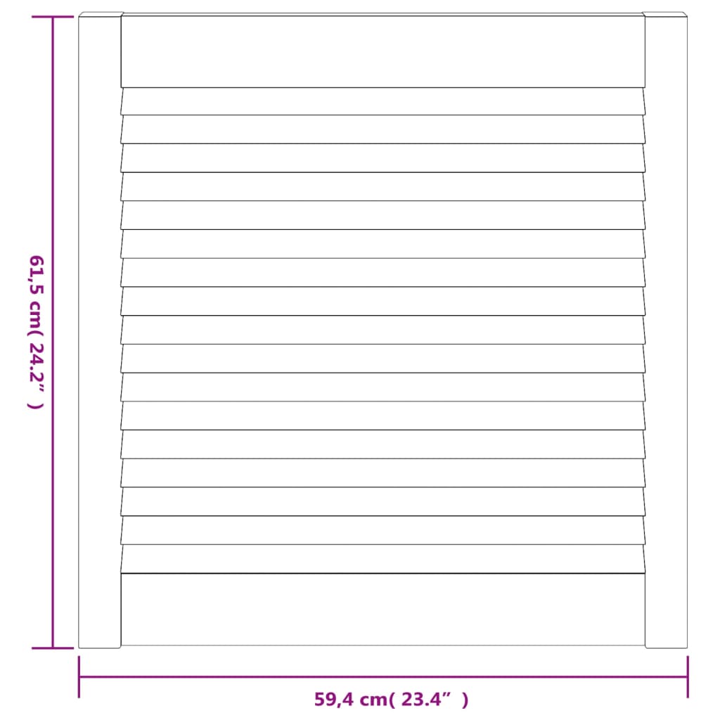 vidaXL Drzwi żaluzjowe do szafki, 4 szt., 61,5x59,4 cm, drewno sosnowe