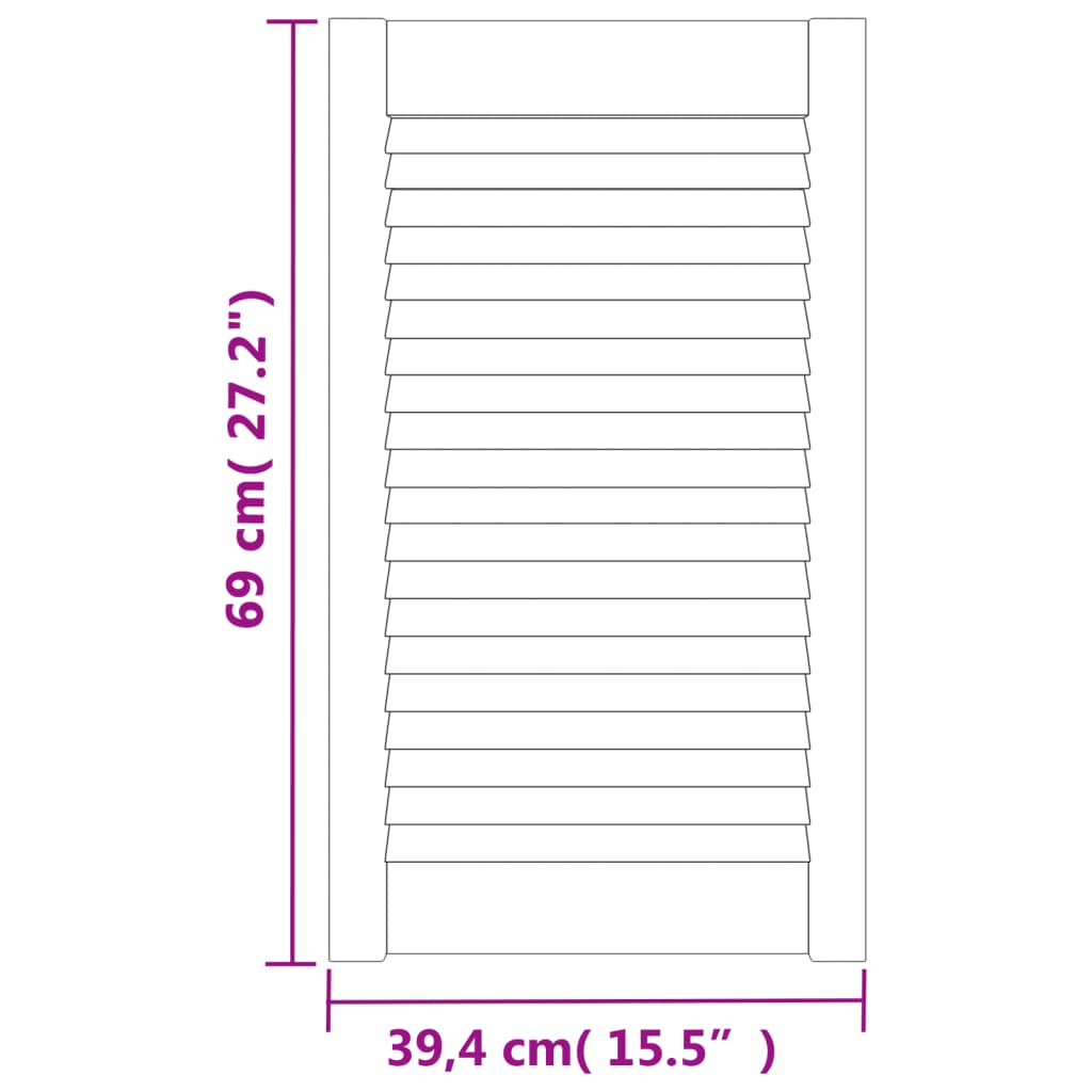 vidaXL Drzwi żaluzjowe do szafki, 4 szt., 69x39,4 cm, drewno sosnowe