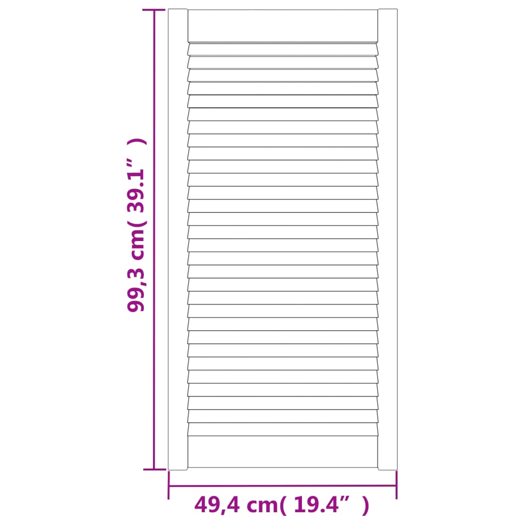 vidaXL Drzwi żaluzjowe do szafki, 4 szt., 99,3x49,4 cm, drewno sosnowe