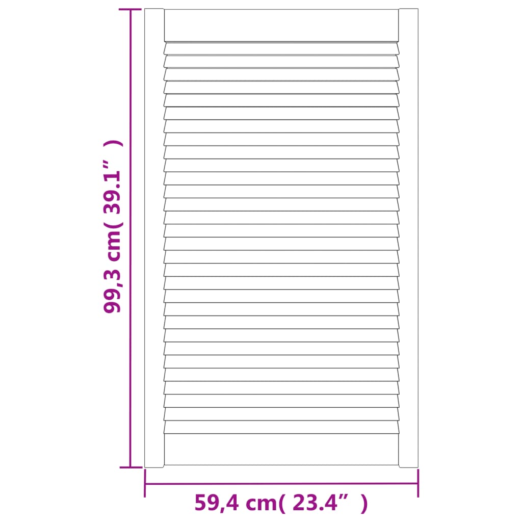 vidaXL Drzwi żaluzjowe do szafki, 2 szt., 99,3x59,4 cm, drewno sosnowe