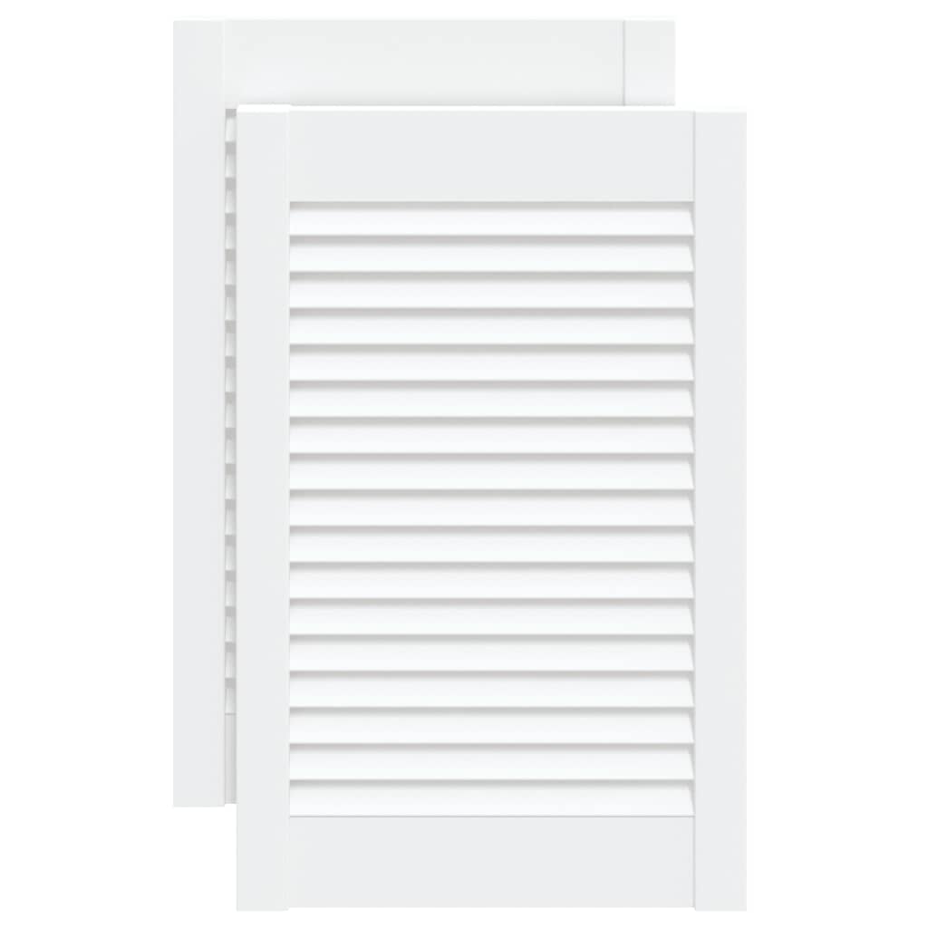 vidaXL Drzwi żaluzjowe do szafki, 2 szt., białe, 61,5x39,4 cm, sosnowe