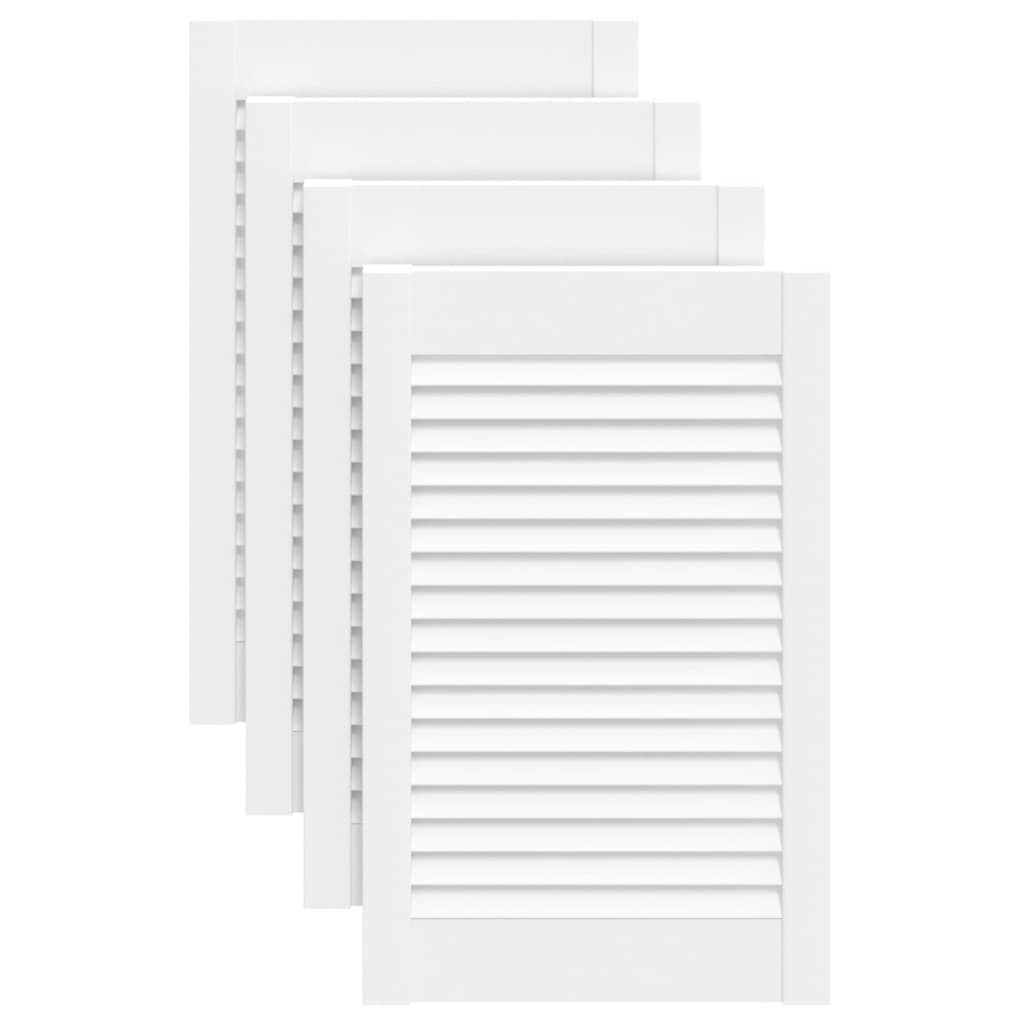 vidaXL Drzwi żaluzjowe do szafki, 4 szt., białe, 61,5x39,4 cm, sosnowe