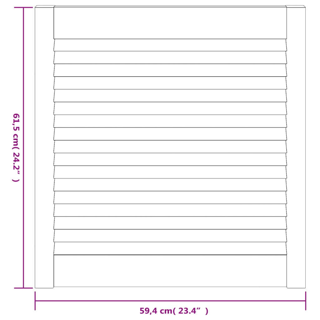 vidaXL Drzwi żaluzjowe do szafki, 4 szt., białe, 61,5x59,4 cm, sosnowe