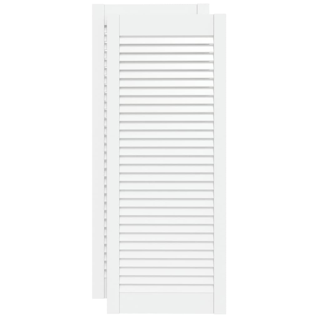 vidaXL Drzwi żaluzjowe do szafki, 2 szt., białe, 99,3x39,4 cm, sosnowe