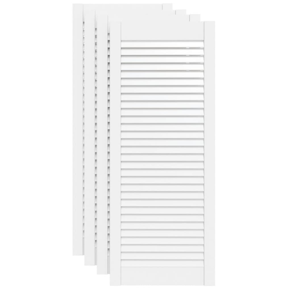 vidaXL Drzwi żaluzjowe do szafki, 4 szt., białe, 99,3x39,4 cm, sosnowe