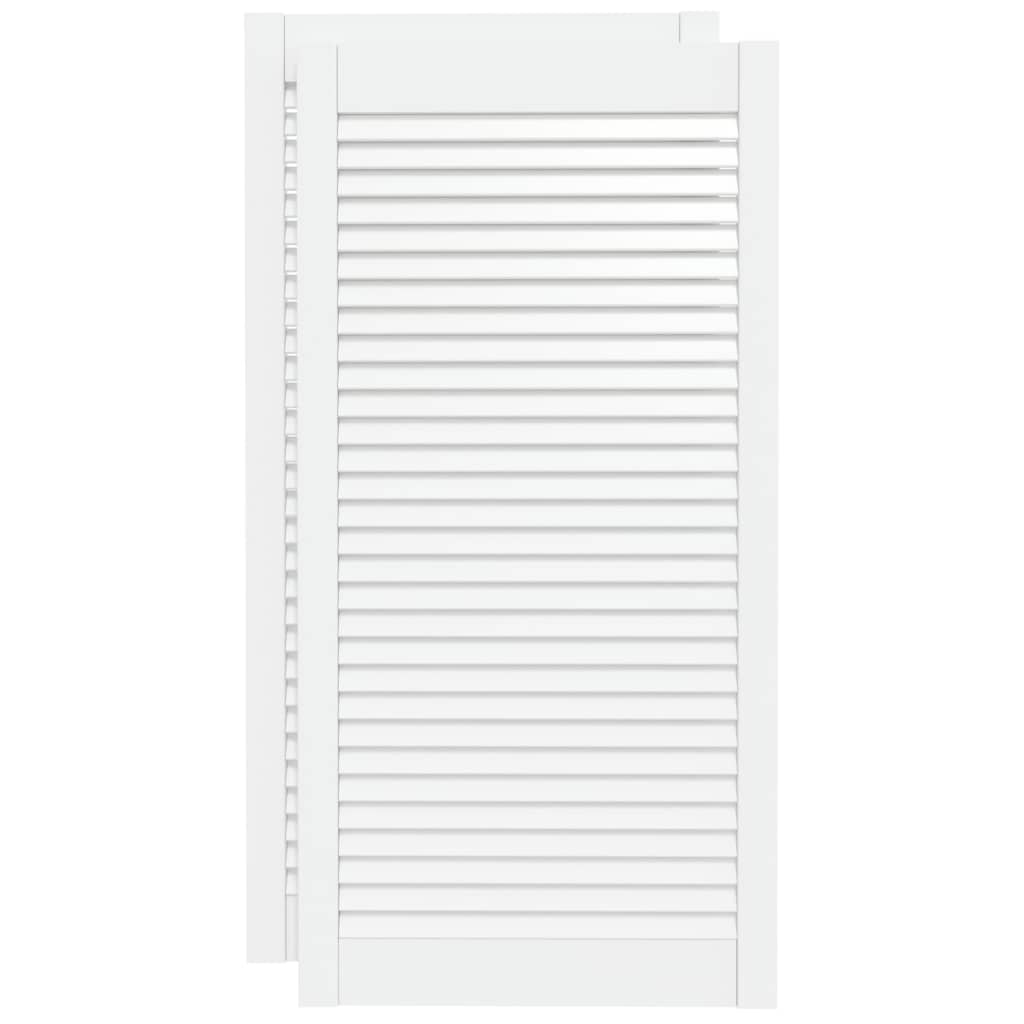 vidaXL Drzwi żaluzjowe do szafki, 2 szt., białe, 99,3x49,4 cm, sosnowe