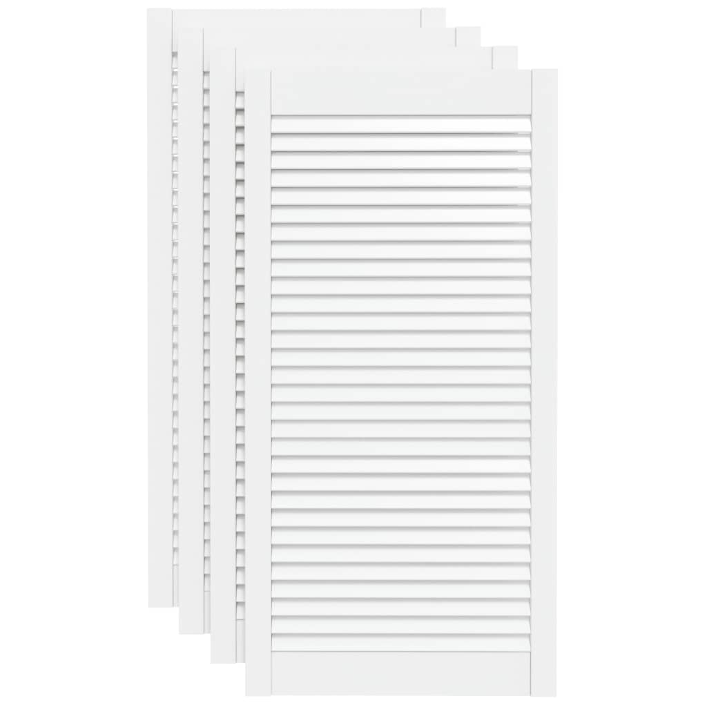 vidaXL Drzwi żaluzjowe do szafki, 4 szt., białe, 99,3x49,4 cm, sosnowe