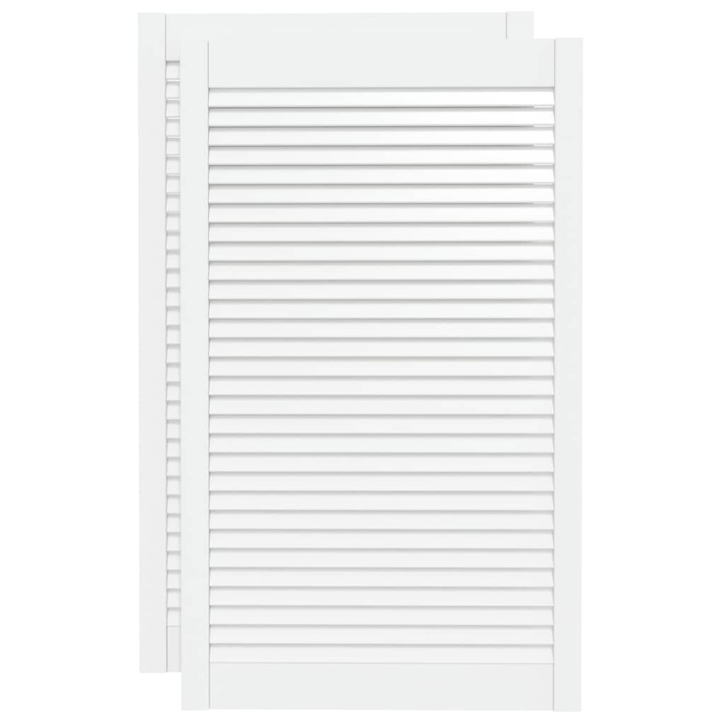 vidaXL Drzwi żaluzjowe do szafki, 2 szt., białe, 99,3x59,4 cm, sosnowe
