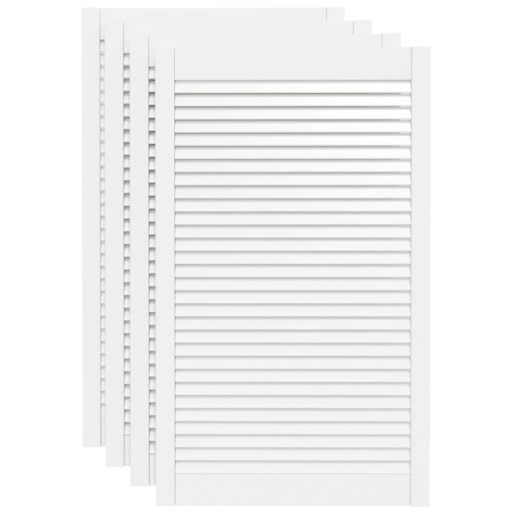 vidaXL Drzwi żaluzjowe do szafki, 4 szt., białe, 99,3x59,4 cm, sosnowe
