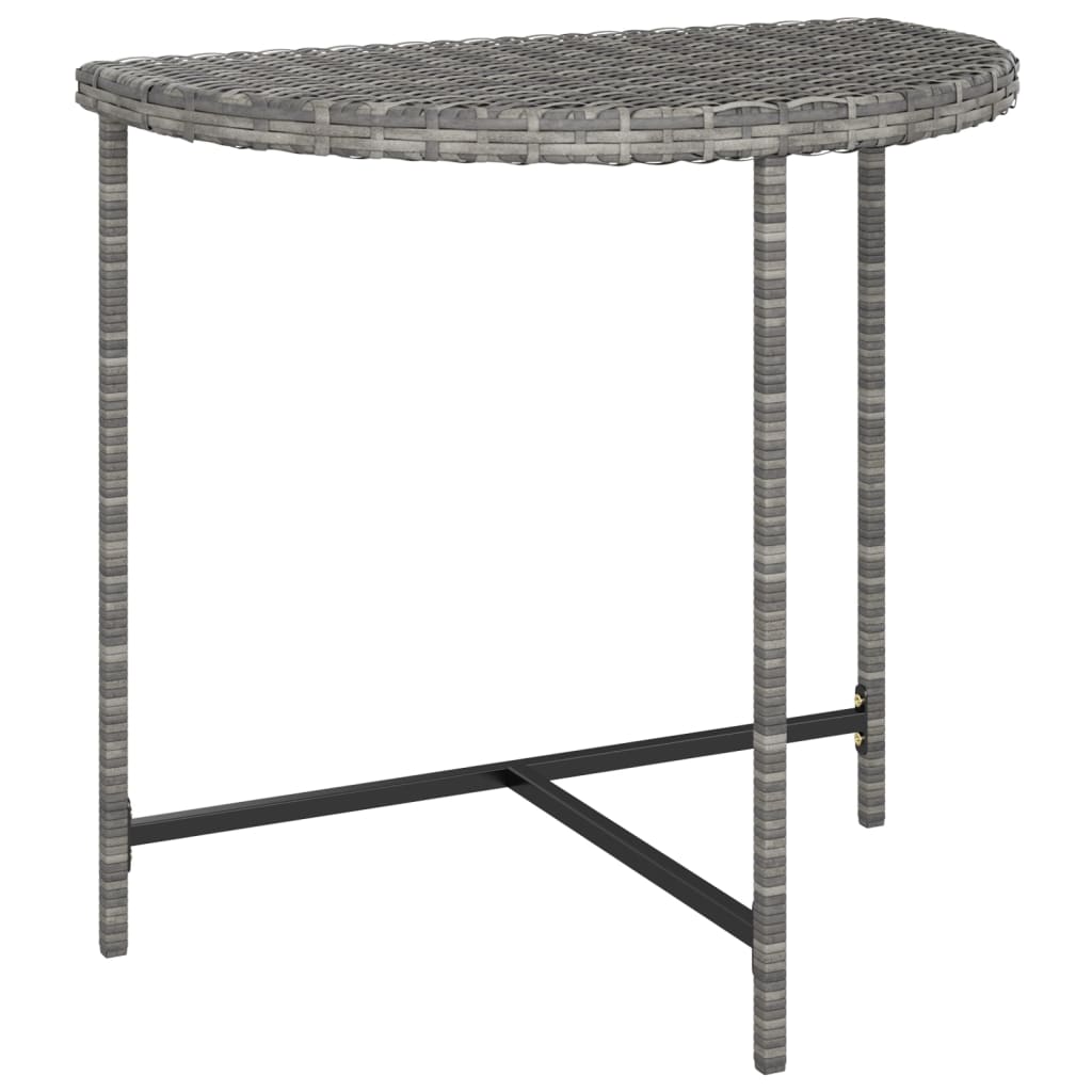 vidaXL Stolik ogrodowy, szary, 80x50x75 cm, rattan PE