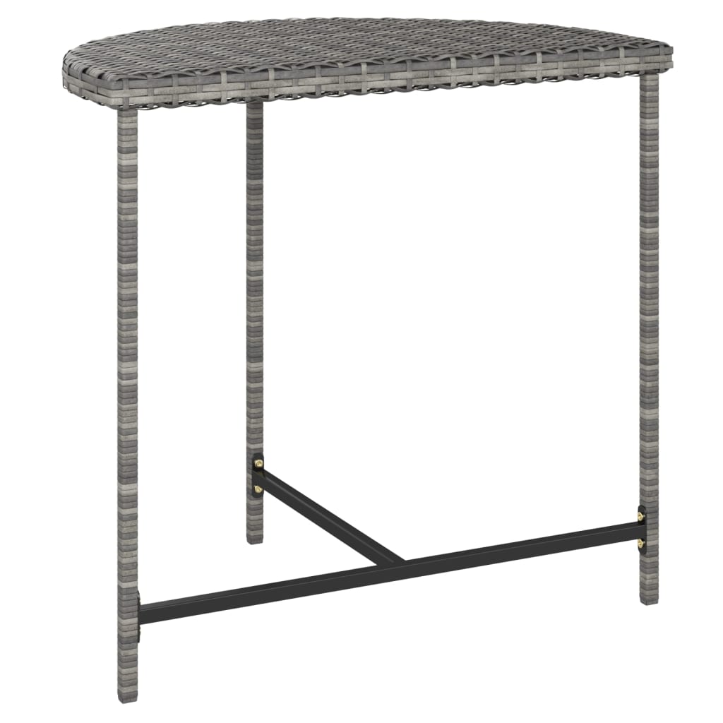 vidaXL Stolik ogrodowy, szary, 80x50x75 cm, rattan PE