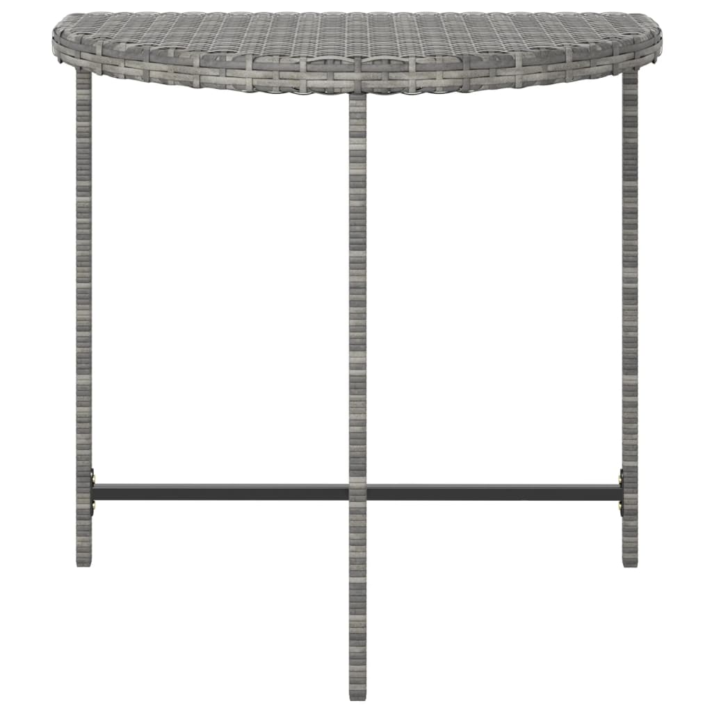 vidaXL Stolik ogrodowy, szary, 80x50x75 cm, rattan PE