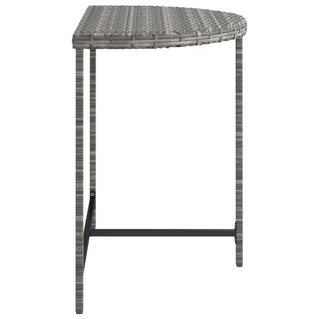 vidaXL Stolik ogrodowy, szary, 80x50x75 cm, rattan PE