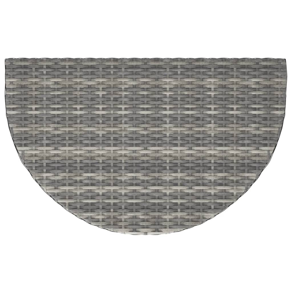 vidaXL Stolik ogrodowy, szary, 80x50x75 cm, rattan PE