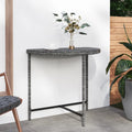 vidaXL Stolik ogrodowy, szary, 80x50x75 cm, rattan PE