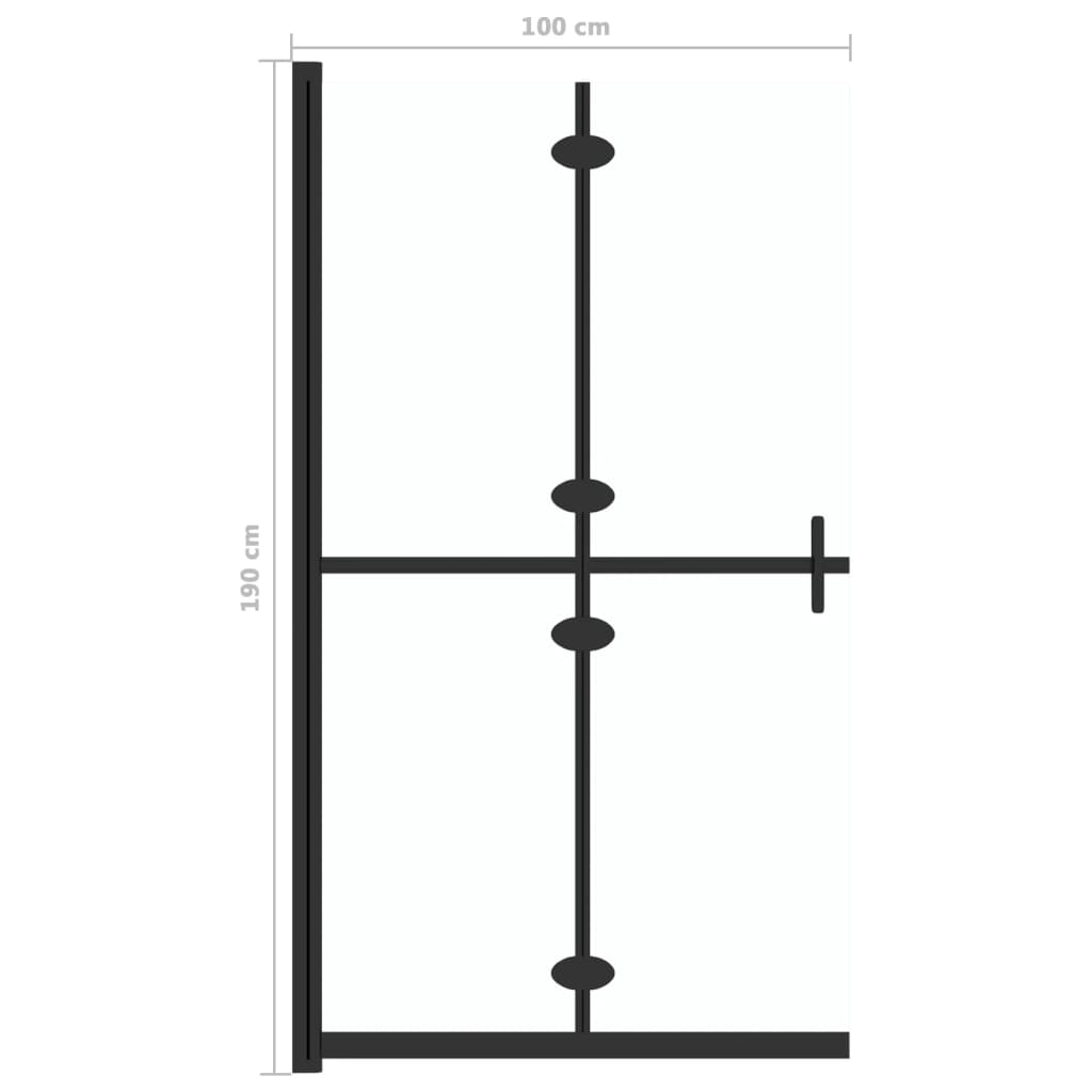 vidaXL Składana ścianka prysznicowa, przezroczyste szkło, 100x190 cm