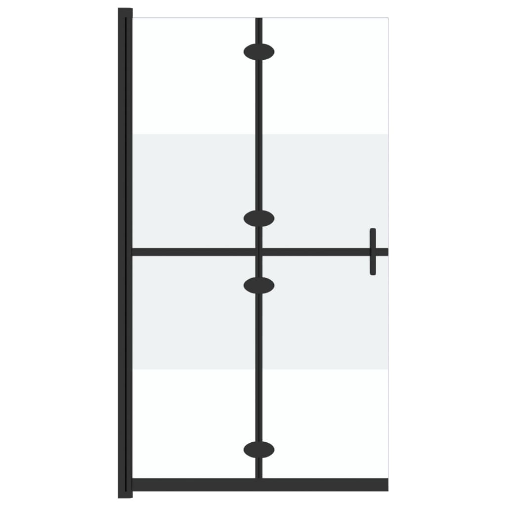 vidaXL Składana ścianka prysznicowa, pół mrożone szkło ESG, 90x190 cm