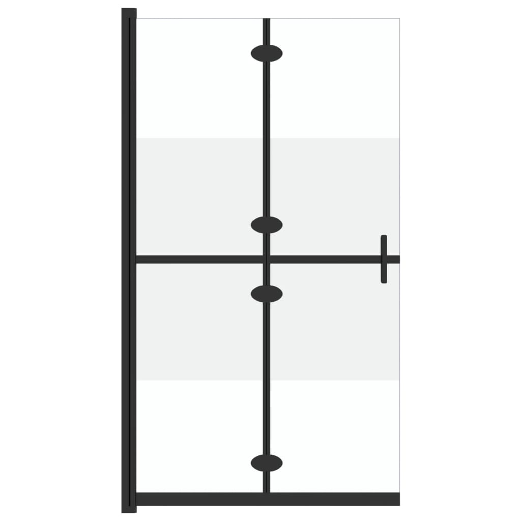 vidaXL Składana ścianka prysznicowa, pół mrożone szkło ESG, 110x190 cm