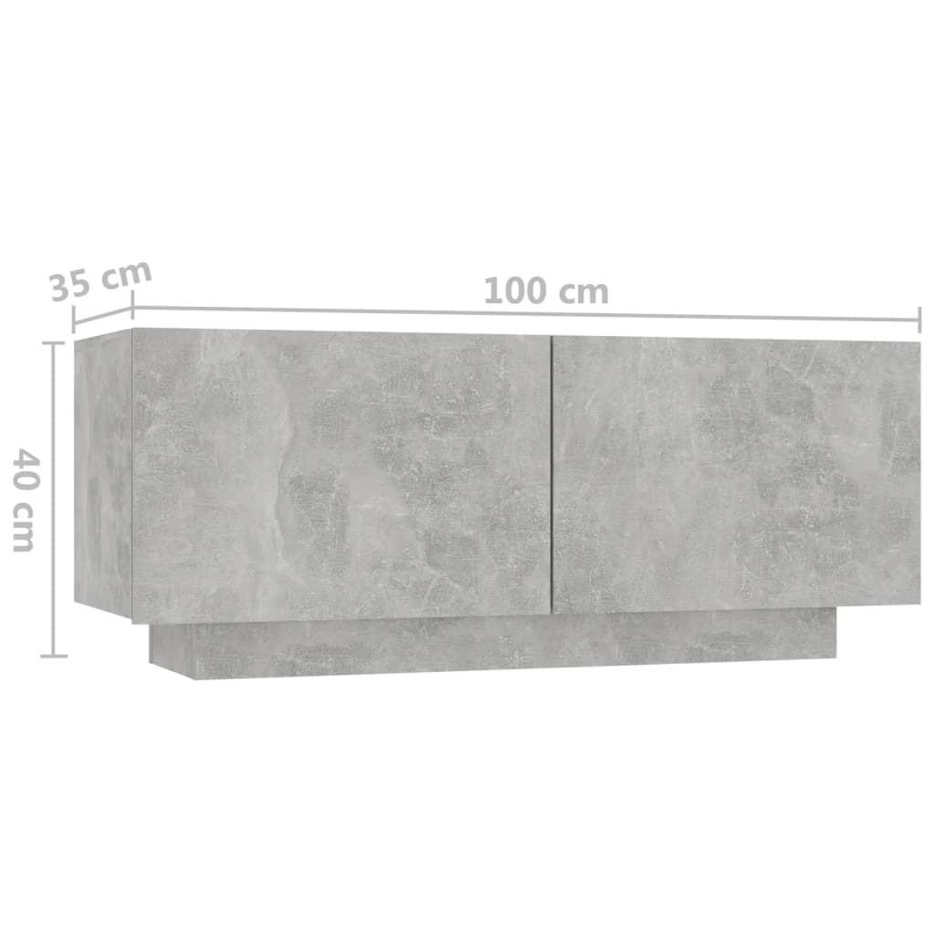vidaXL Szafka nocna, szarość betonu, 100x35x40 cm, płyta wiórowa
