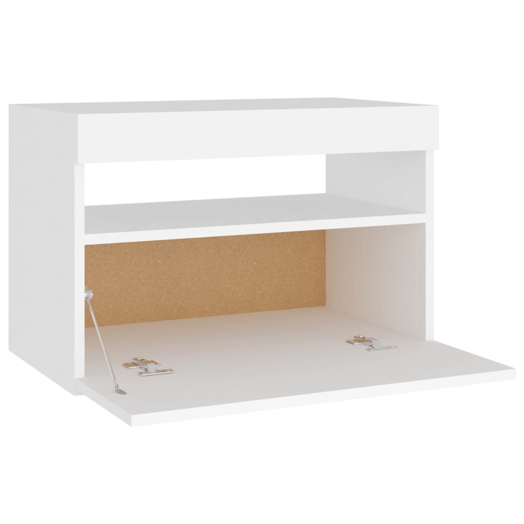 vidaXL Szafki nocne z oświetleniem LED, 2 szt., białe, 60x35x40 cm