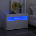vidaXL Szafki nocne z oświetleniem LED, 2 szt., białe, 60x35x40 cm