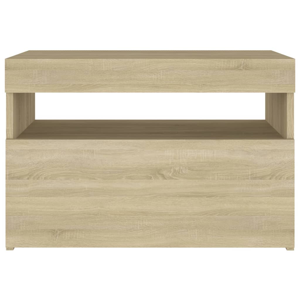 vidaXL Szafka nocna z oświetleniem LED, dąb sonoma, 60x35x40 cm, płyta