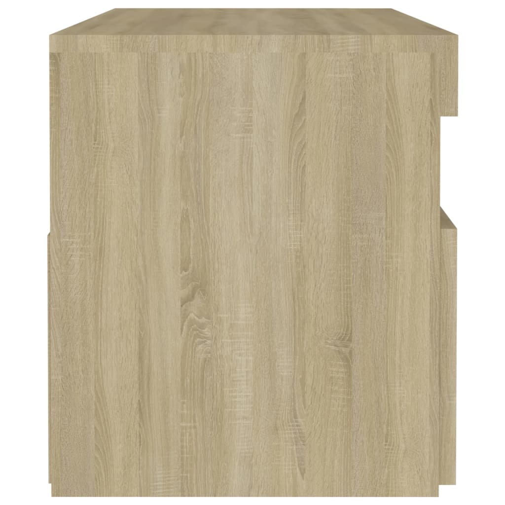 vidaXL Szafka nocna z oświetleniem LED, dąb sonoma, 60x35x40 cm, płyta