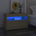 vidaXL Szafka nocna z oświetleniem LED, dąb sonoma, 60x35x40 cm, płyta