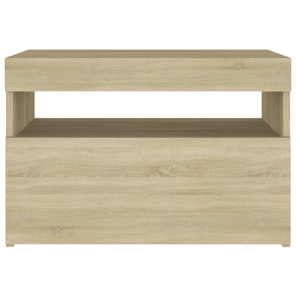vidaXL Szafka nocna z LED, 2 szt., dąb sonoma, 60x35x40 cm