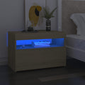 vidaXL Szafka nocna z LED, 2 szt., dąb sonoma, 60x35x40 cm