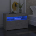 vidaXL Szafka nocna z oświetleniem LED, szarość betonu, 60x35x40 cm