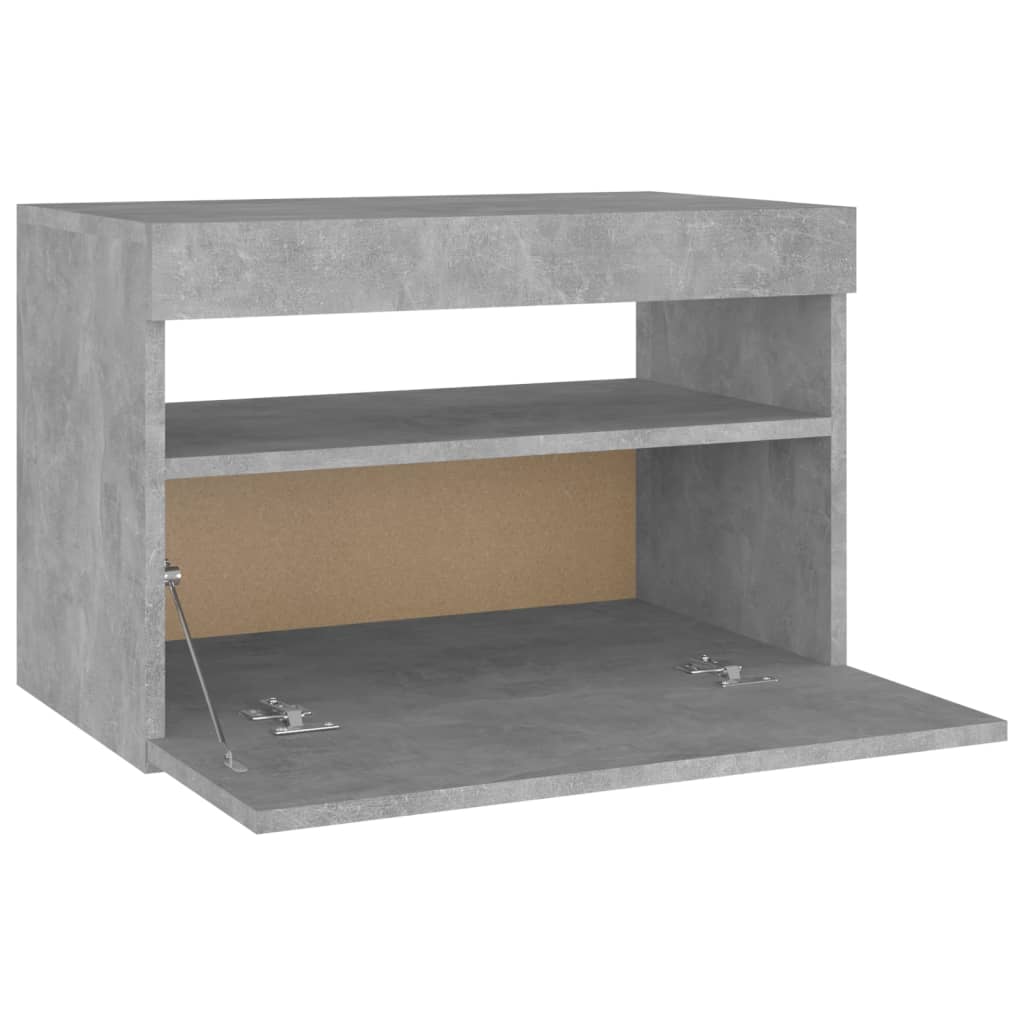 vidaXL Szafki nocne z LED, 2 szt., szarość betonu, 60x35x40 cm