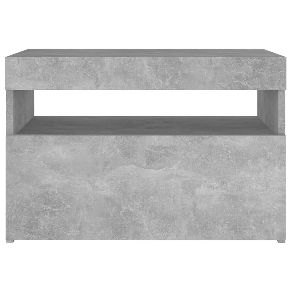 vidaXL Szafki nocne z LED, 2 szt., szarość betonu, 60x35x40 cm